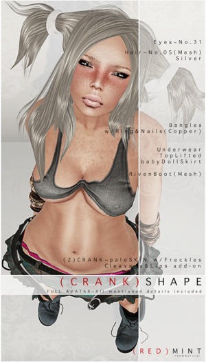 ( r )M ~ C R A N K ~ A V A T A R (Female Skin & Shape Combinations)