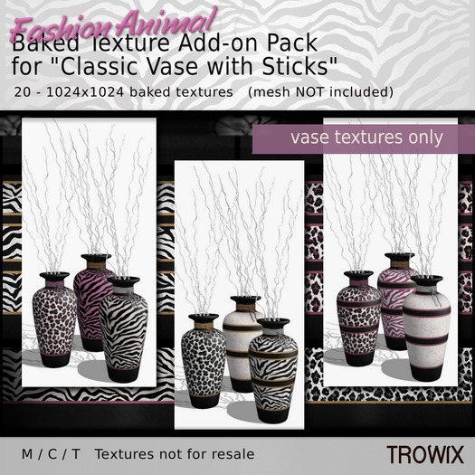 Trowix - Fashion Animal Addon Textures / Classic Vase w Sticks