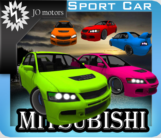 Mitsubishi Racing Sport Car 6 Colors, Realistic Impression