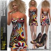 Babele Fashion Mesh Minidress Brown Flowers