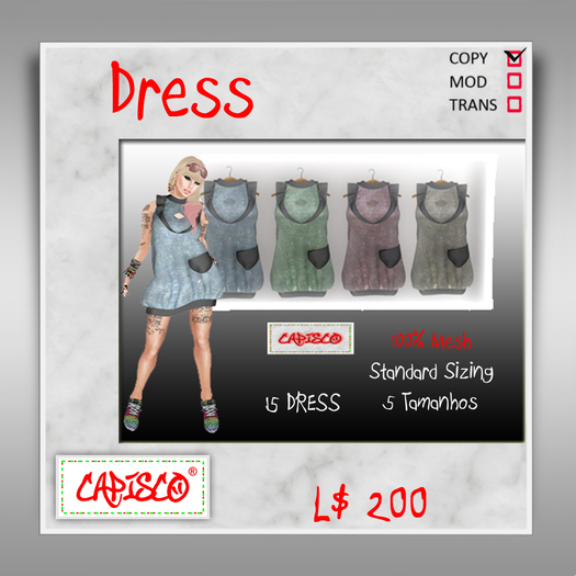 DRESS FEMININO MESH CAPISCO