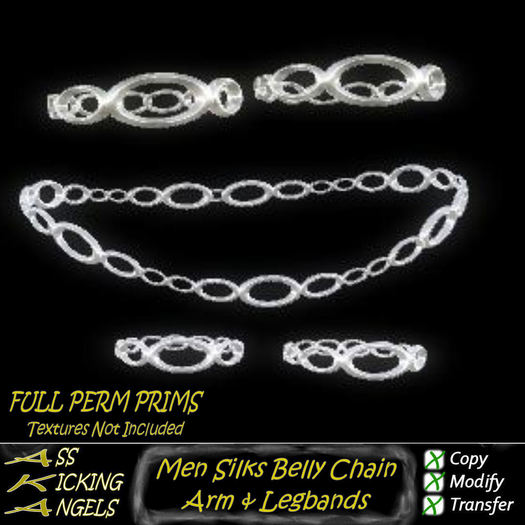 AKA Mens Silks Belly Chain with Armbands and Legbands Ad