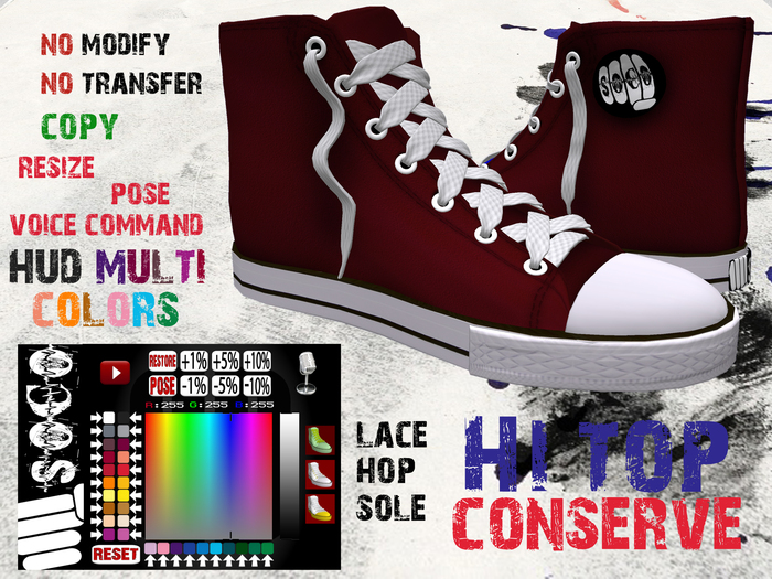 [ SOCO ] Hi Top Conserve Sneakers Red