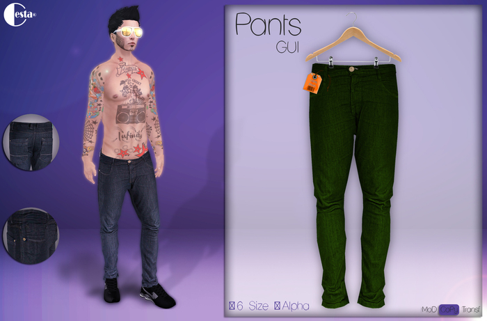 " Pants Gui " -Skinny- GREEN