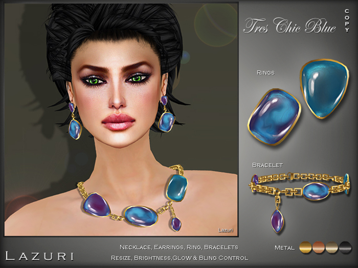 [< Lazuri >] Tres Chic Jewelry Set Blue - SALE