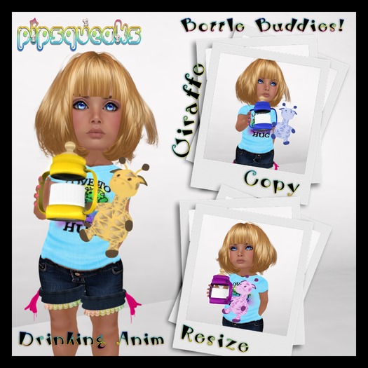 {PiP} Bottle Buddies Giraffe Blue