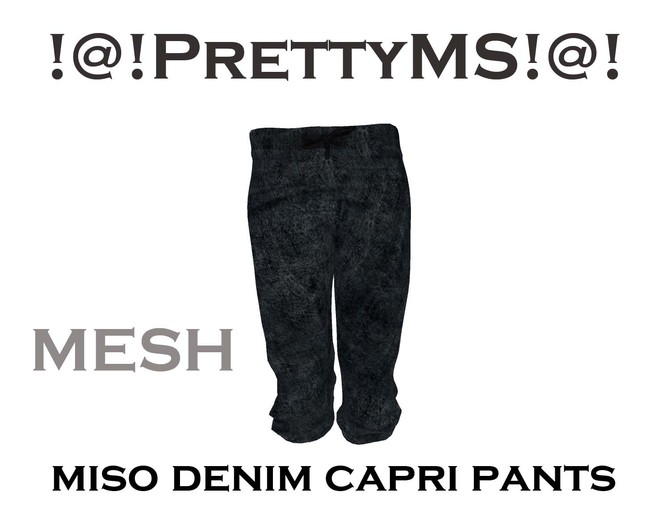 !@!PrettyMS!@! miso denim capri pants black A