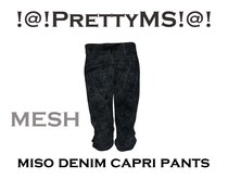 !@!PrettyMS!@! miso denim capri pants black A