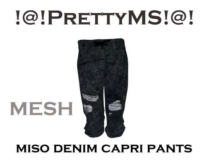 !@!PrettyMS!@! miso denim capri pants black B