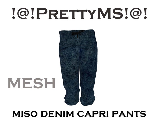 !@!PrettyMS!@! miso denim capri pants blue A