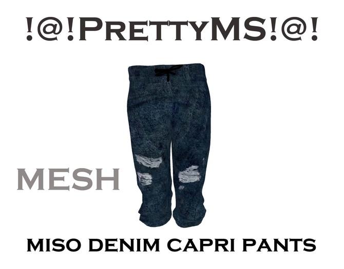 !@!PrettyMS!@! miso denim capri pants blue B