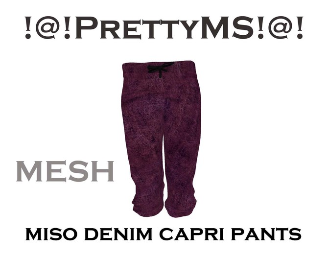 !@!PrettyMS!@! miso denim capri pants darkpurple A