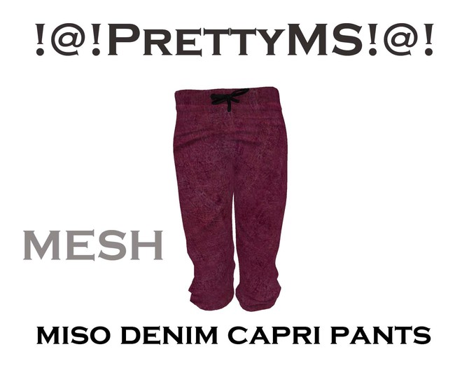 !@!PrettyMS!@! miso denim capri pants pink A