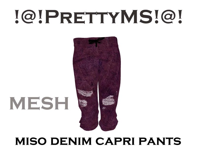 !@!PrettyMS!@! miso denim capri pants darkpurple B