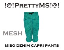 !@!PrettyMS!@! miso denim capri pants mint A