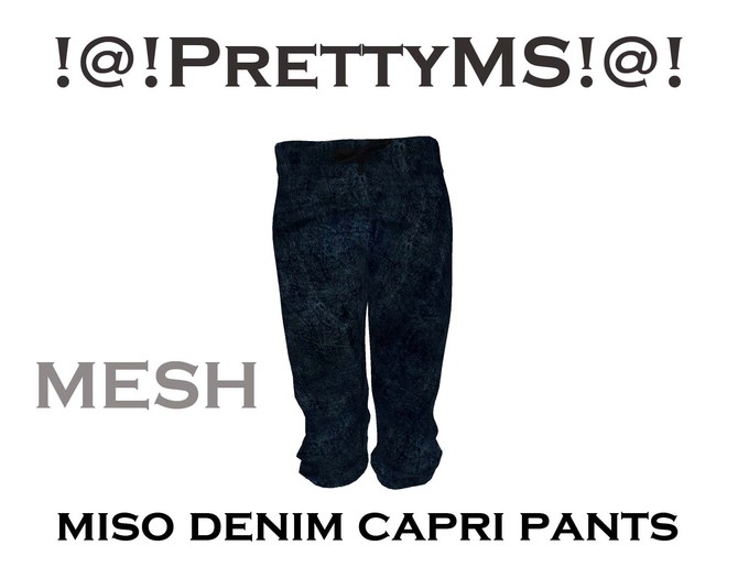 !@!PrettyMS!@! miso denim capri pants deepblue A