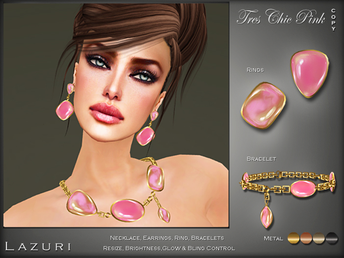 [< Lazuri >]  Tres Chic Jewelry Set Pink - SALE