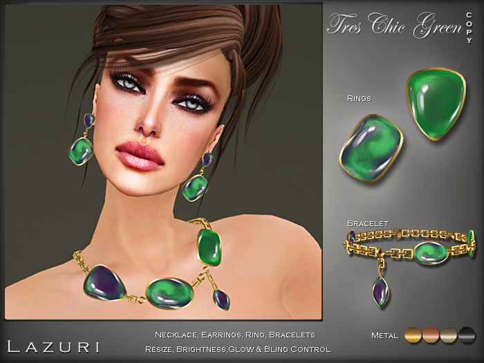 [< Lazuri >] Tres Chic Jewelry Set Green - SALE