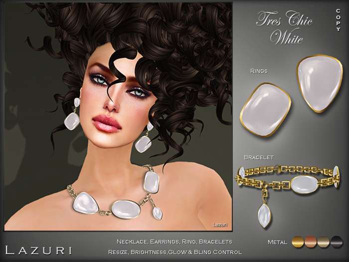 [< Lazuri >] Tres Chic Jewelry Set White - SALE
