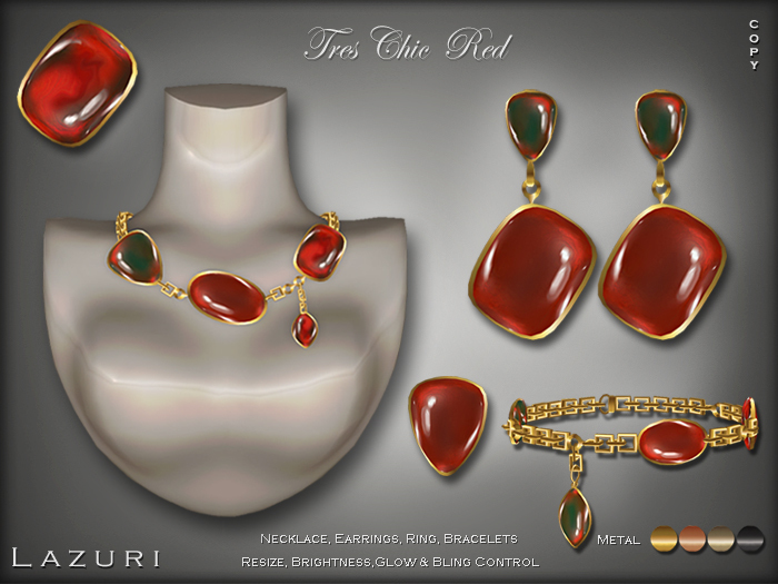 [< Lazuri >] Tres Chic Jewelry Set Red - SALE
