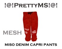 !@!PrettyMS!@! miso denim capri pants red B