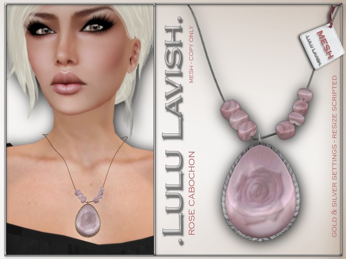 .LL Rose Cabochon Mesh Pendants