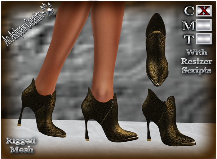 [PROMO] - Zipper Ankle Boot - (Rigged Mesh) - Leopard Print