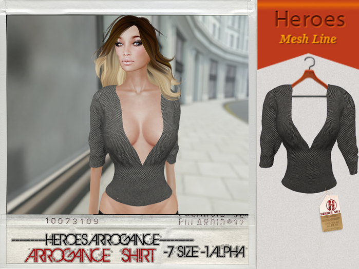 [HS].-Arrogance Shirt  Grey  Woman Rigged
