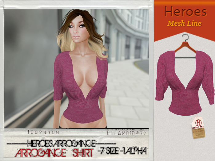 [HS].-Arrogance Shirt  Pink Wool Woman Rigged
