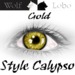 CALYPSO BANGLE GOLD IRIDESCENT CHALCEDONY BLUE - L