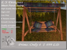 LSD Mesh Porch Swing Blue Stripe Texture