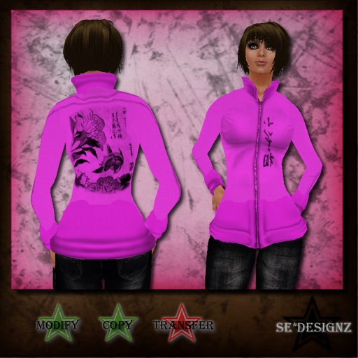 [SE*Designz] Asian Bird Track Jacket - pink