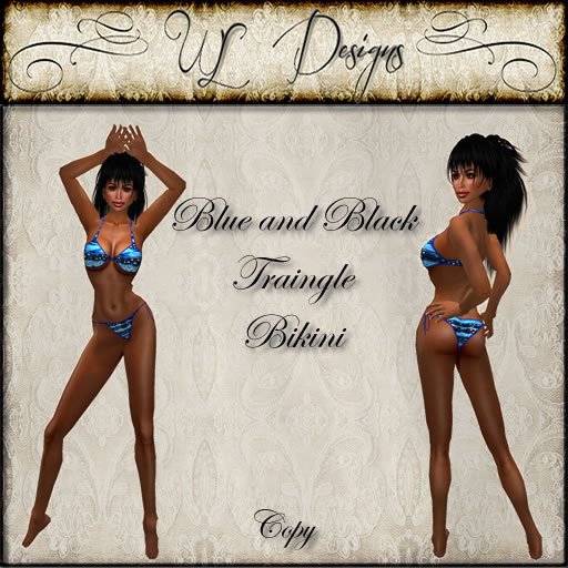 WLD-BlueBlack Triangle Patern Bikini