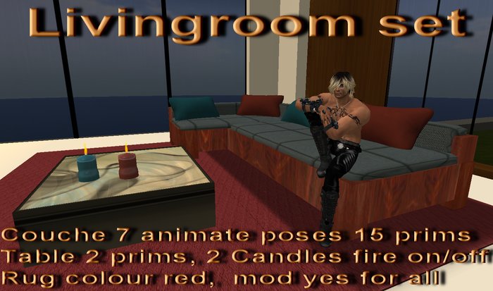 Livingroom Set  Total 19 prims