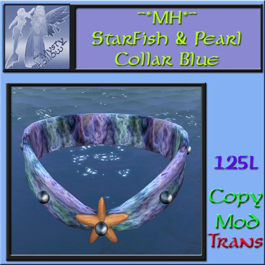 ~*MH*~ StarFish & Pearl Collar Blue