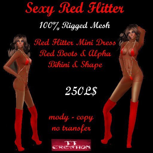 Sexy Red  Flitter Dress