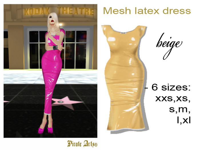 beige latex dress Beige Sleeveless Midi Dress