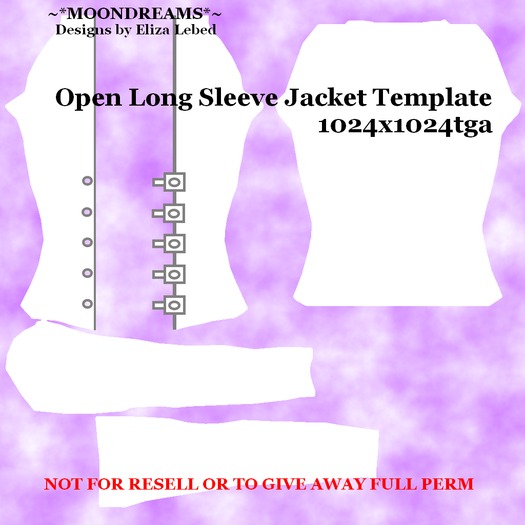 Open Long Sleeve Jacket Template FT