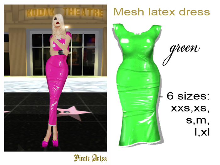 =PIA= Box MESH Latex Dress green