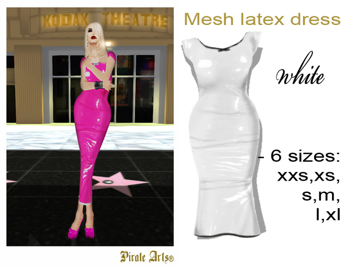 =PIA= Box MESH Latex Dress white