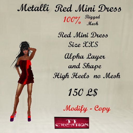 METALLI MINI DRESS   RED