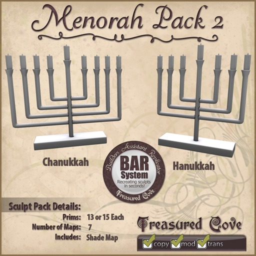 -TC- Menorah Pack 2 Clearance Priced