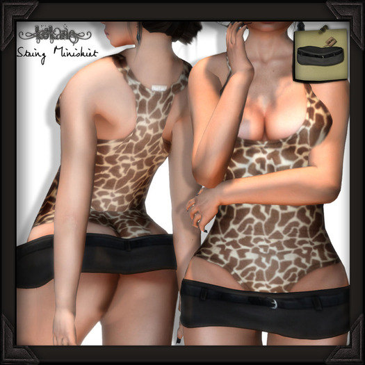 =kk= String Miniskirt Grey