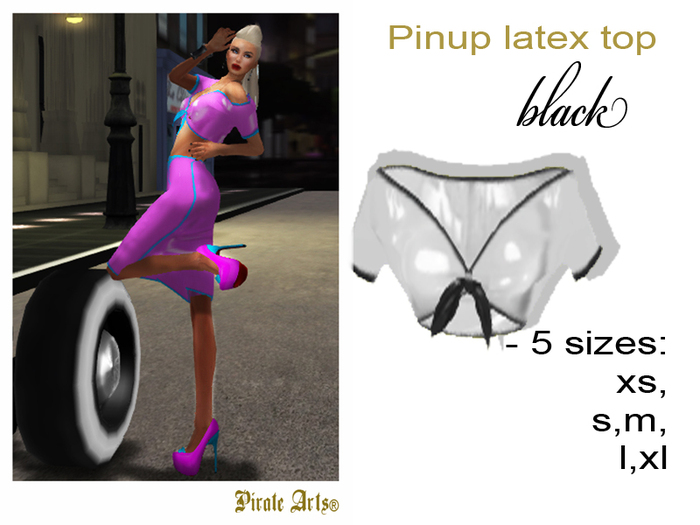 =PIA= Box Pinup top white-black
