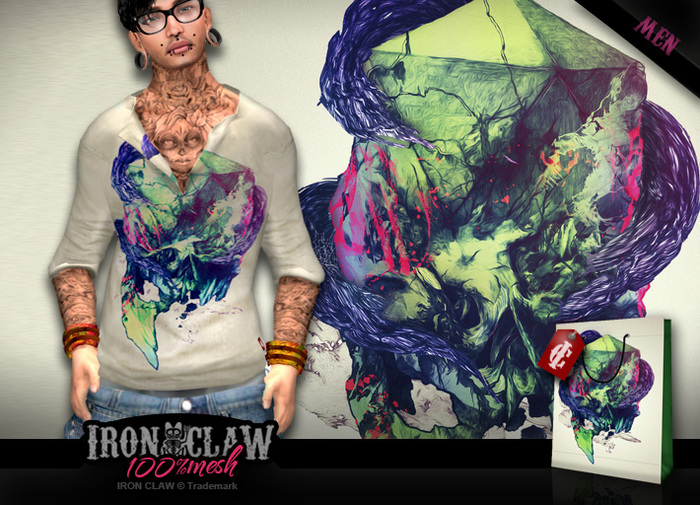 [IC] MESH Rolled Sleeves t-shirt .::Devour::. MEN