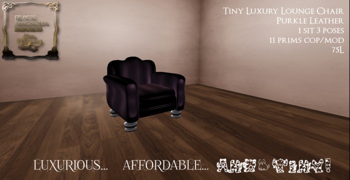 **BMI** Tiny Luxury Lounge Chair-Purkle Leather BOXED