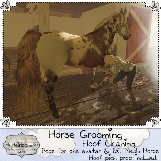 Second Life Marketplace {Heirloom. Horse Grooming Hoof Cleaning}