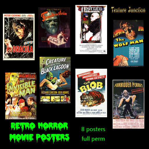 ~TJ~  Retro Horror Movie Poster Textures