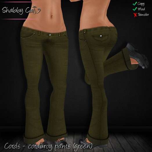 ~Shabby Cat Cords (green)~