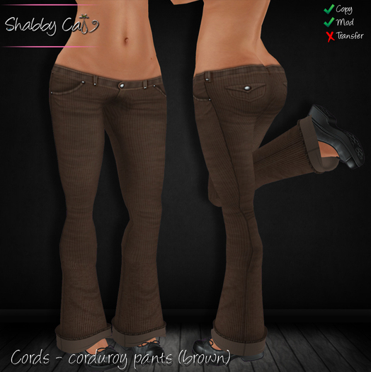 ~Shabby Cat Cords (brown)~